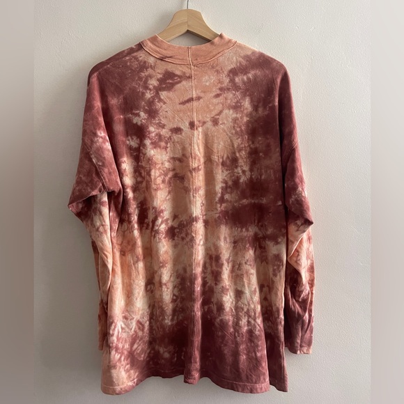 We The Free Tie Dye Tee Cabernet Combo, Oversized Long Sleeve Design, XS - Picture 16 of 16